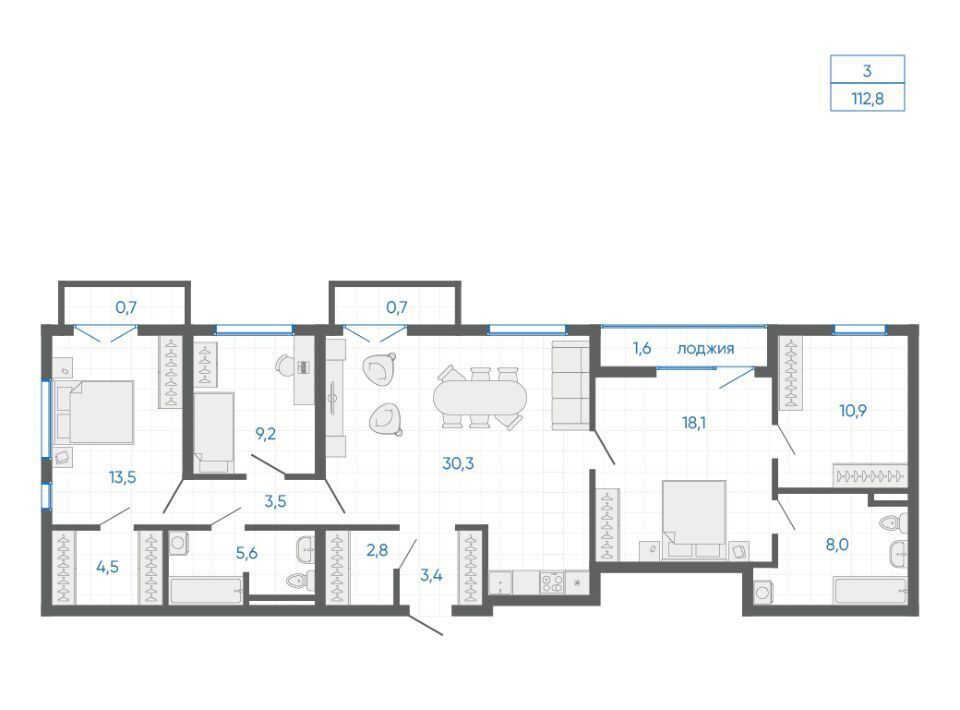 квартира г Екатеринбург Чкаловская 12-й кв-л, 6, Академический мкр фото 1