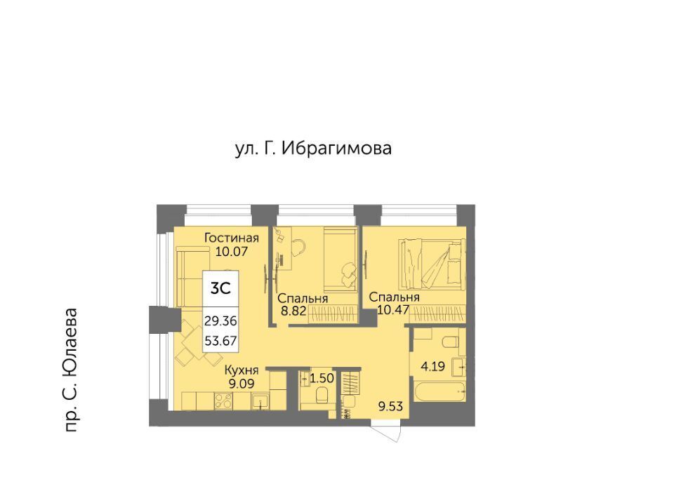 квартира г Уфа р-н Советский ул Художника Позднова фото 1