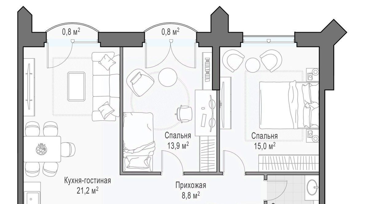 квартира г Москва метро Бутырская ул Академика Королева 21 муниципальный округ Марфино фото 1