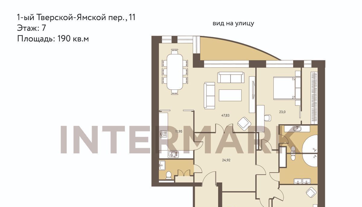 квартира г Москва метро Маяковская пер 1-й Тверской-Ямской 11 фото 2