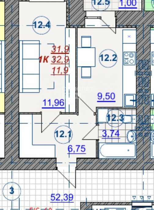 квартира г Тамбов микрорайон Слобода ул Мичуринская 234 фото 3