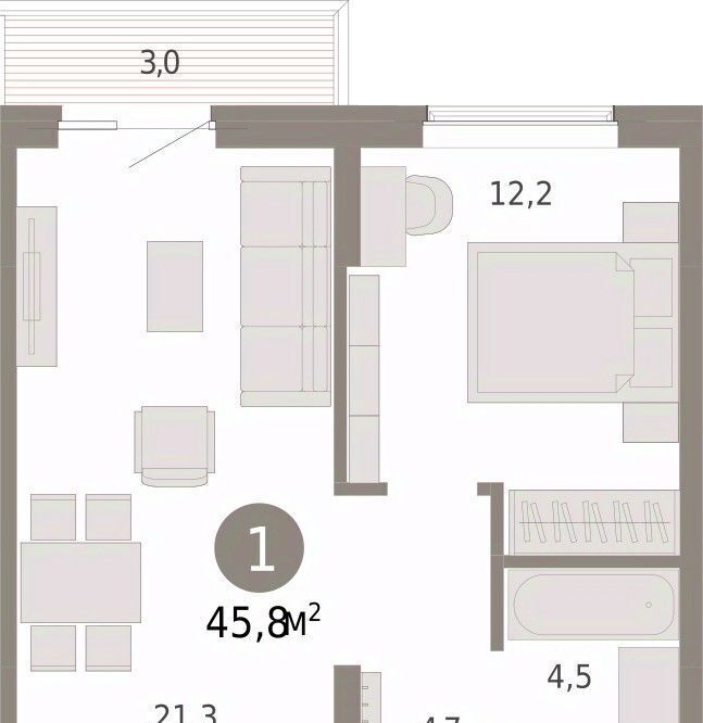 квартира г Курган Центральный ЖК «Дом Кино» жилрайон фото 3