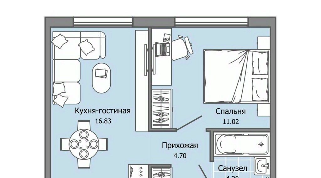 квартира г Ульяновск р-н Засвияжский Город Новаторов жилой комплекс, 2 фото 1