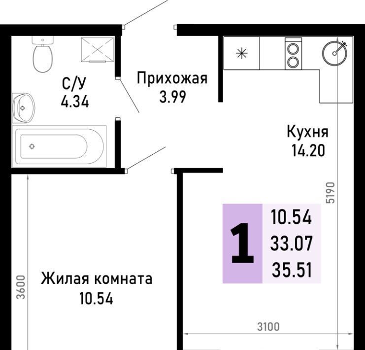 квартира р-н Анапский х Нижняя Гостагайка Анапа муниципальный округ фото 1