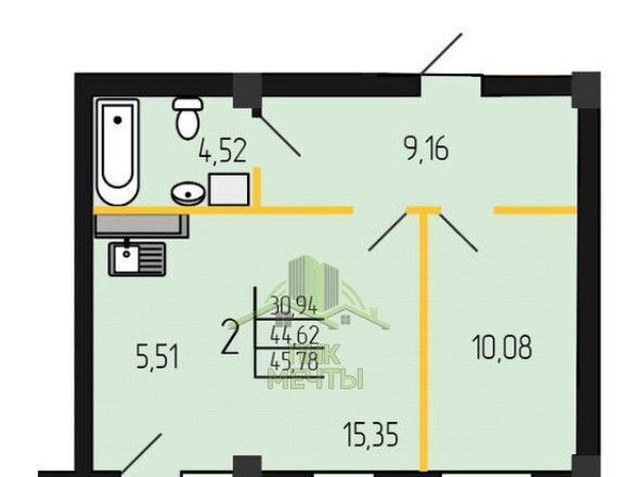 квартира г Улан-Удэ р-н Октябрьский мкр 105-й 45 фото 3