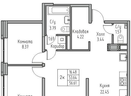 квартира г Санкт-Петербург ул Ивинская 1к/4 Беговая фото 2