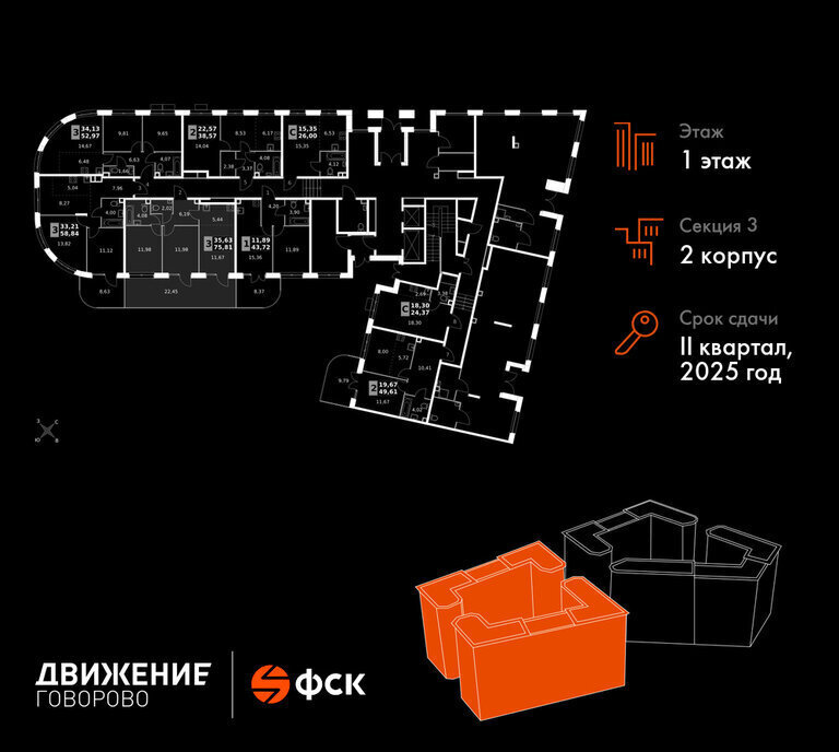 квартира г Щербинка квартал № 1 метро Говорово ЗАО район Солнцево № 3, жилой комплекс Движение. Говорово, к 2 фото 2