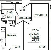 квартира г Смоленск р-н Промышленный ул Крупской 5 блок-секция 3, д. 54Б, 4 фото 1