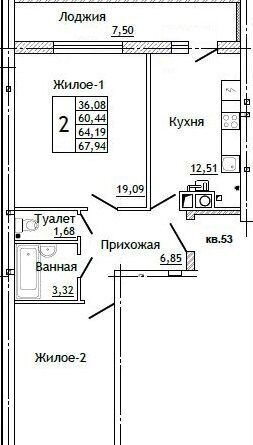 квартира г Смоленск р-н Промышленный ул Крупской 5 блок-секция 3, д. 54Б, 4 фото 1