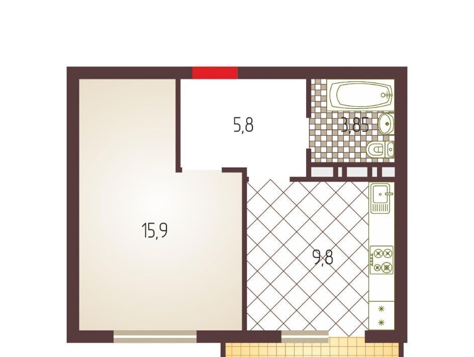 квартира г Краснодар р-н Прикубанский ул им. Героя Яцкова И.В. 14 фото 10