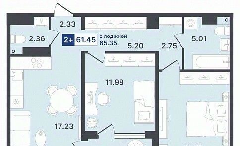 квартира г Тюмень р-н Калининский ул Ставропольская 1 фото 1