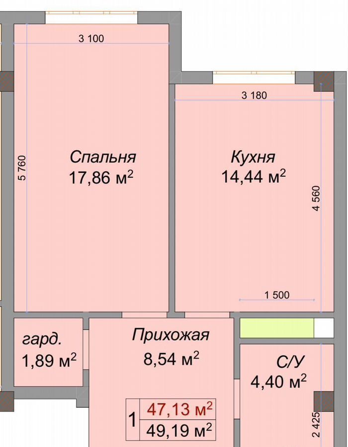 квартира г Нальчик Горная ул. Героя России Т. М. Тамазова, д. 3 фото 2