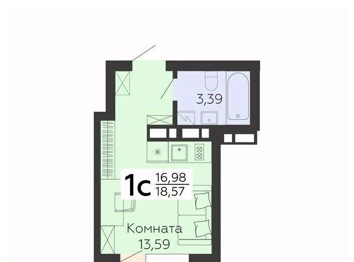 квартира г Воронеж р-н Коминтерновский ул 45 стрелковой дивизии 115 фото 1