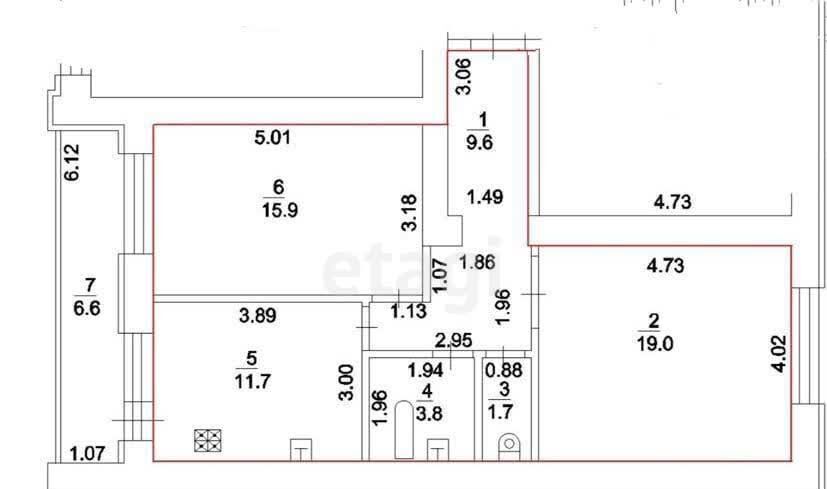 квартира г Салават ул Малыгина 2 фото 24