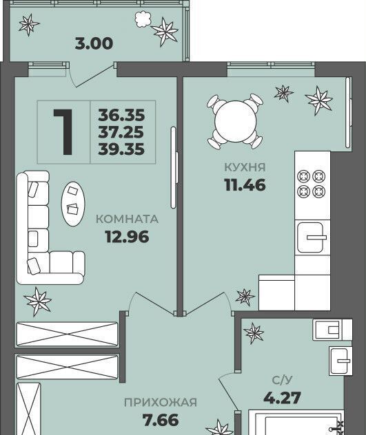 квартира г Калининград р-н Московский ул. Толстикова, д. 36, корп. 2 фото 1