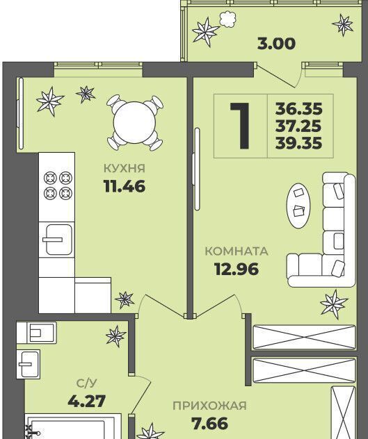 квартира г Калининград р-н Московский ул. Толстикова, д. 36, корп. 2 фото 1