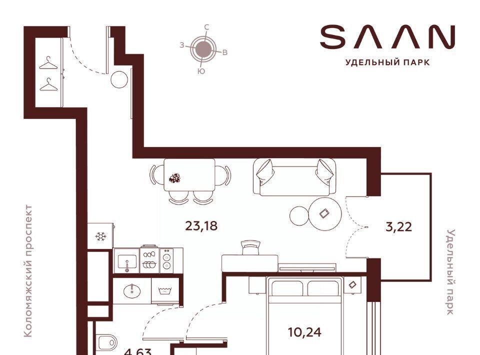 квартира г Санкт-Петербург метро Пионерская МФК «SAAN» округ Комендантский аэродром фото 1