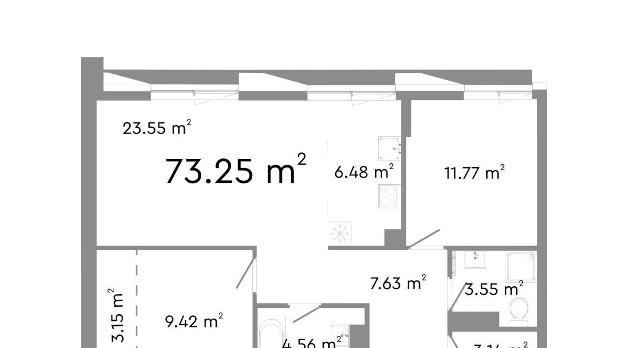 квартира г Челябинск р-н Центральный ул Худякова 18 фото 1