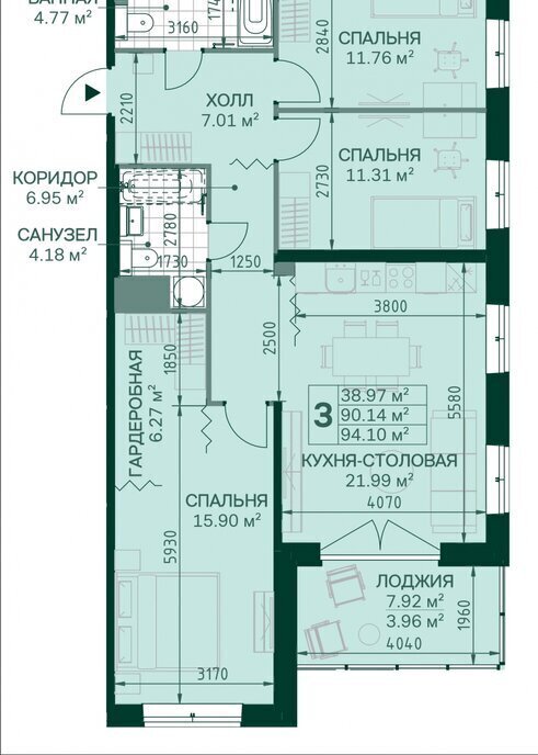 квартира г Санкт-Петербург метро Новочеркасская ул Магнитогорская 5к/3 округ Большая Охта фото 1