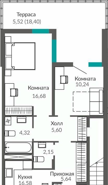 квартира г Симферополь Крымская Роза Горизонты жилой комплекс фото 1