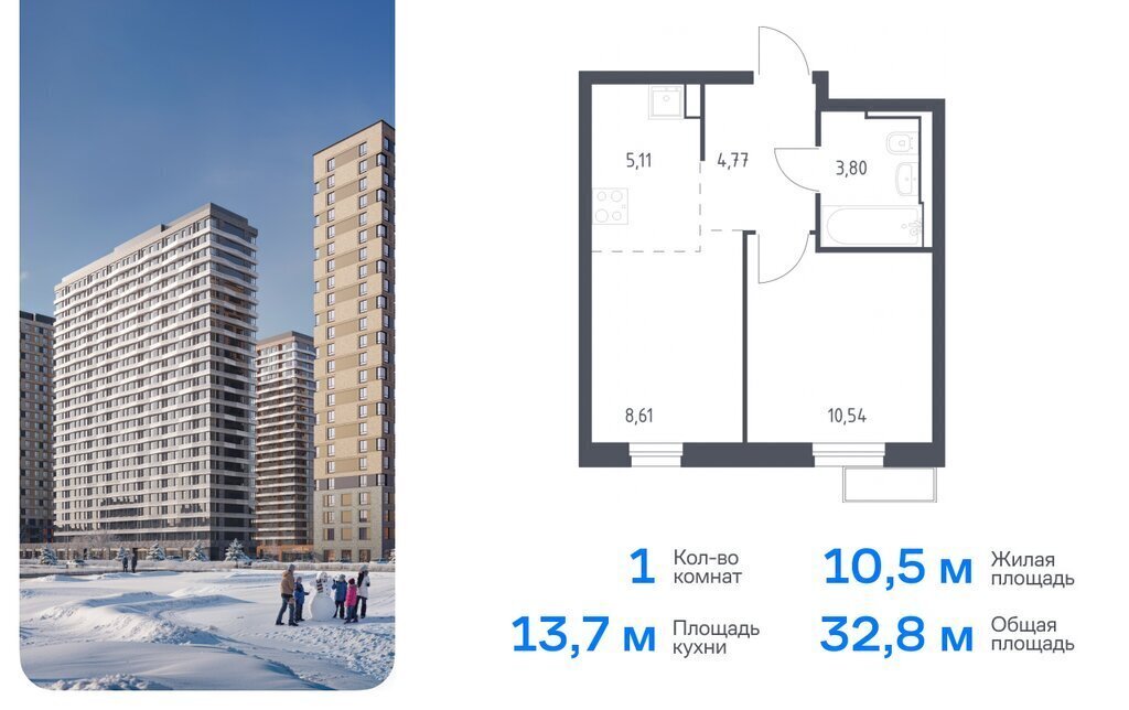 квартира г Москва метро Красногорская метро Строгино ЖК «Квартал Строгино» к 2 фото 1