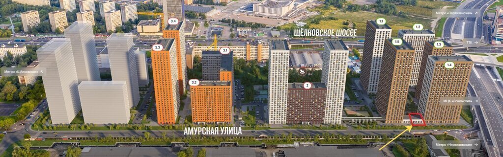 торговое помещение г Москва метро Черкизовская ЖК Амурский Парк 1/5 фото 2