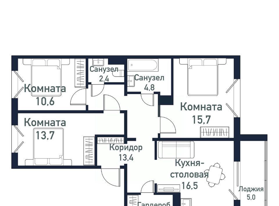 квартира р-н Сосновский п Западный р-н мкр Притяжение Кременкульское с/пос, 7-й кв-л фото 1