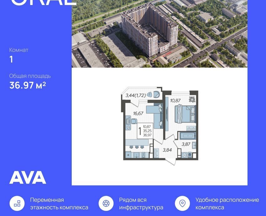 квартира г Краснодар ул Уральская 87/7 фото 1