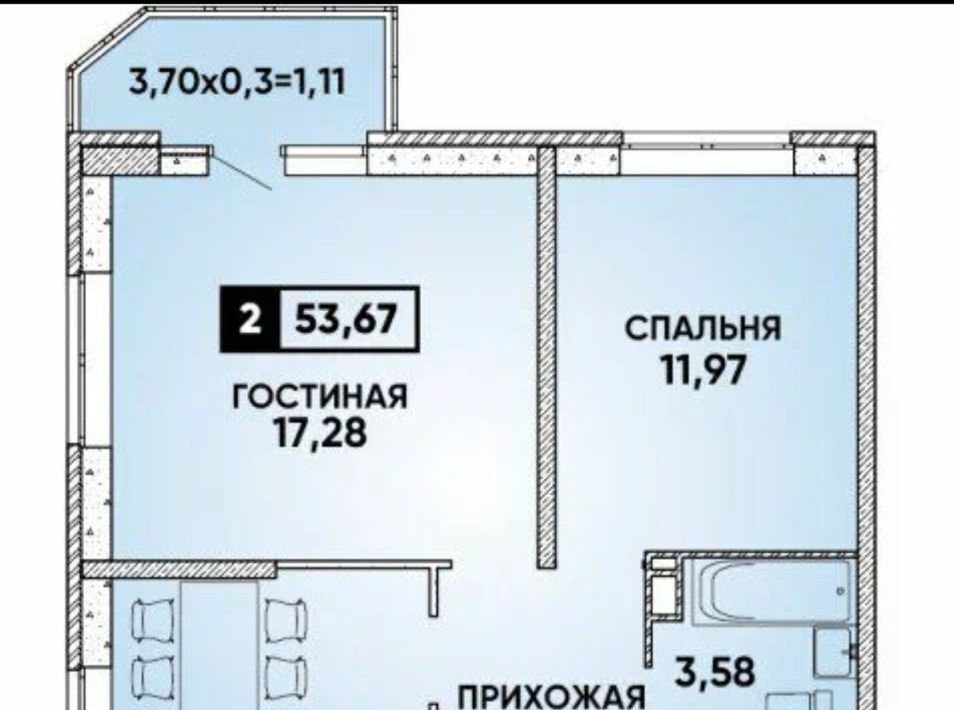 квартира г Краснодар р-н Прикубанский ул им. Героя Яцкова И.В. 19к/1 фото 2