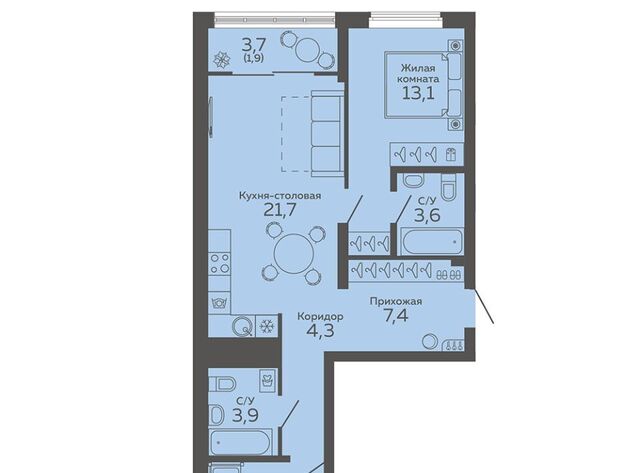 квартира Чкаловская ул 8 Марта 204к/8 фото