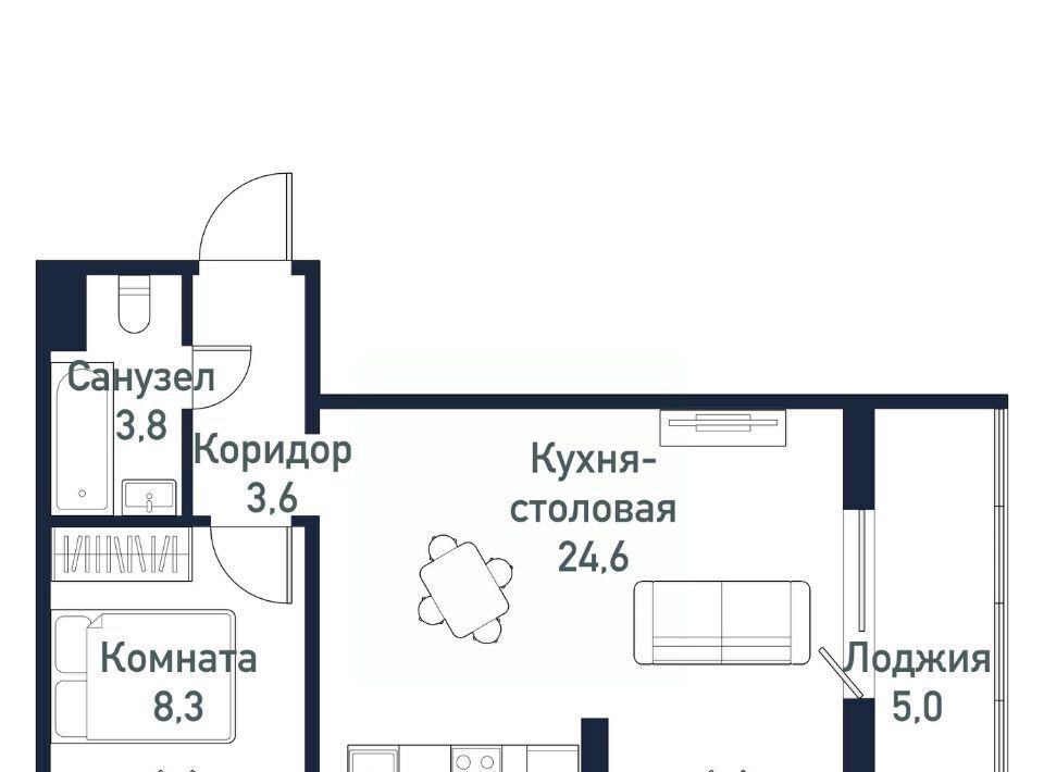 квартира р-н Сосновский п Западный Кременкульское с/пос, ул. Имени капитана Ефимова, 4 фото 1