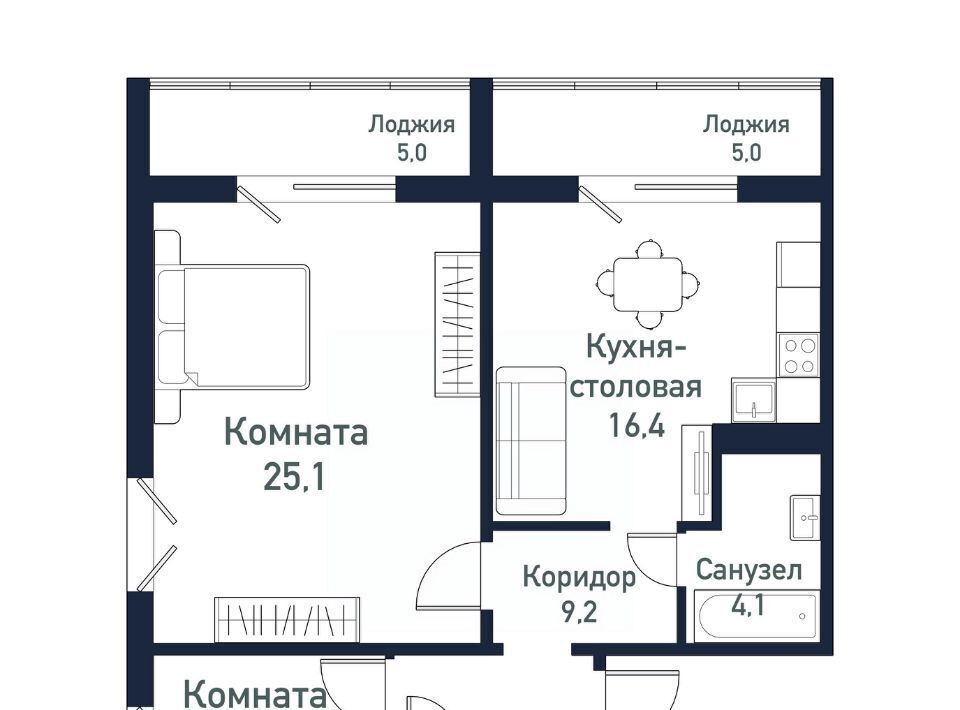 квартира р-н Сосновский п Западный Кременкульское с/пос, ул. Имени Младшего Сержанта Сухарева, 4 фото 1