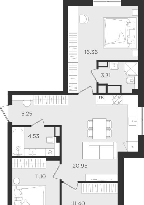 квартира г Калининград р-н Ленинградский ул Старшины Дадаева 55к/1 фото 1