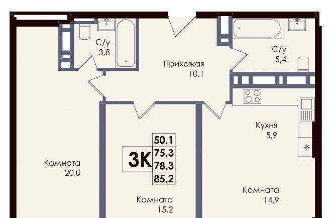 квартира г Ростов-на-Дону р-н Советский Западный ЖК ACADEMIA фото 1