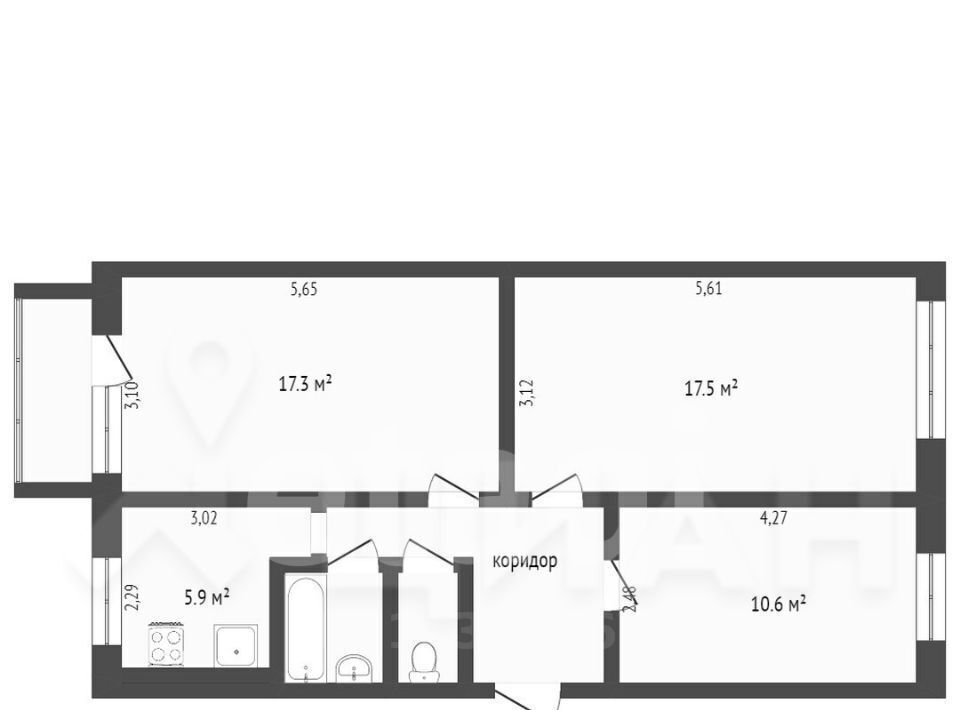 квартира р-н Чудовский г Чудово ул Титова 14к/2 фото 2