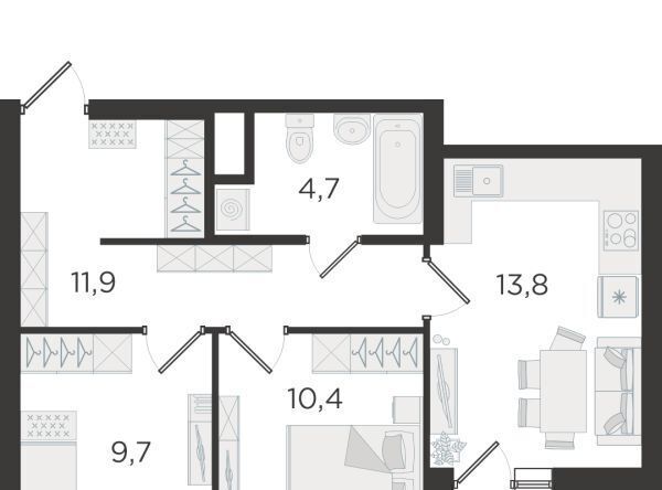 квартира г Екатеринбург Машиностроителей ул Учителей 33 фото 1