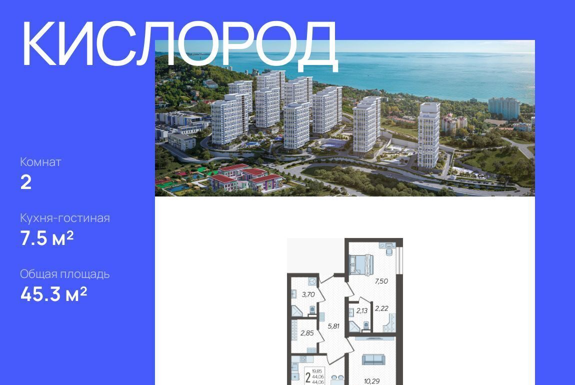 квартира г Сочи р-н Хостинский ЖК «Кислород» 5 фото 1