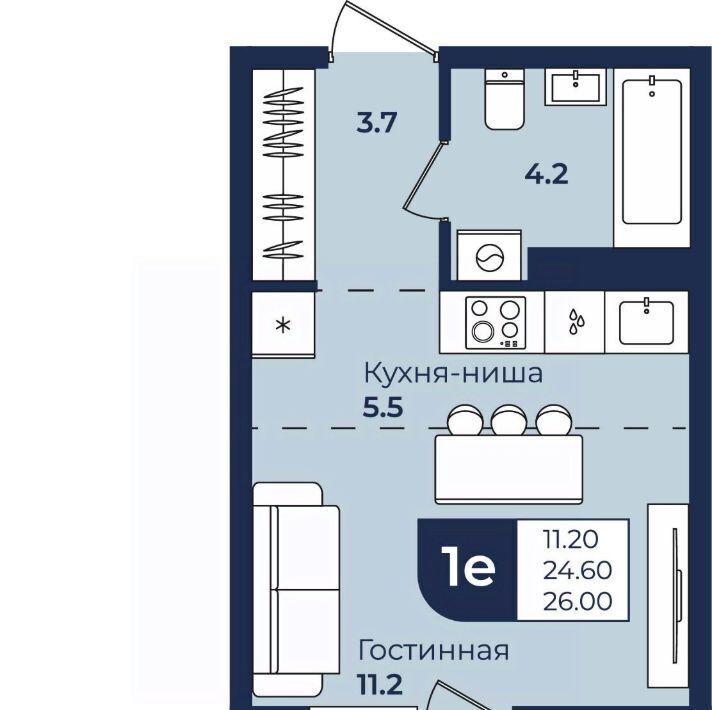 квартира г Пермь р-н Индустриальный ул Семченко 8 фото 1