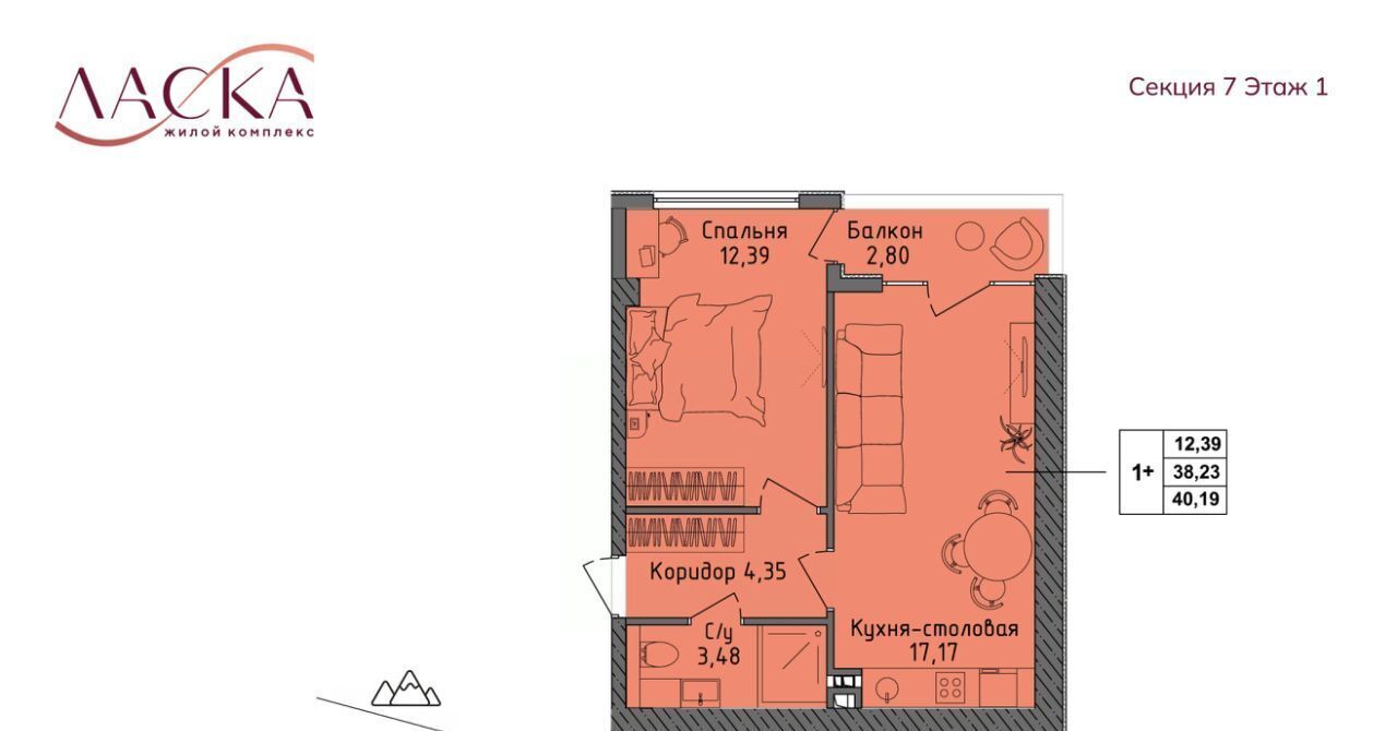 квартира г Алушта п Семидворье мкр Аян-Дере-2 фото 1