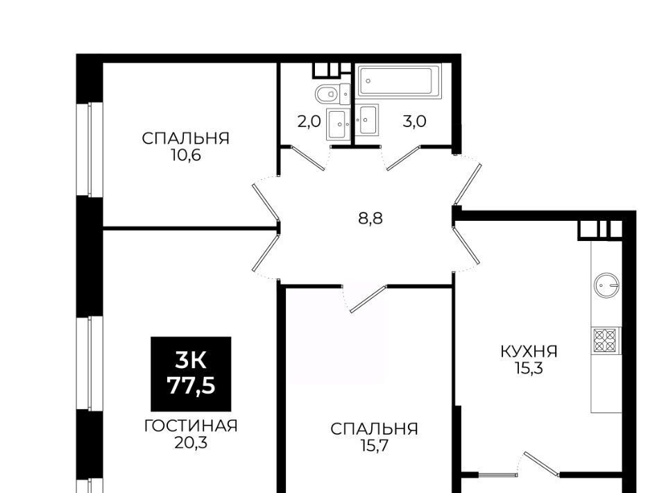 квартира г Ставрополь ул Южный обход 65к/1 фото 1