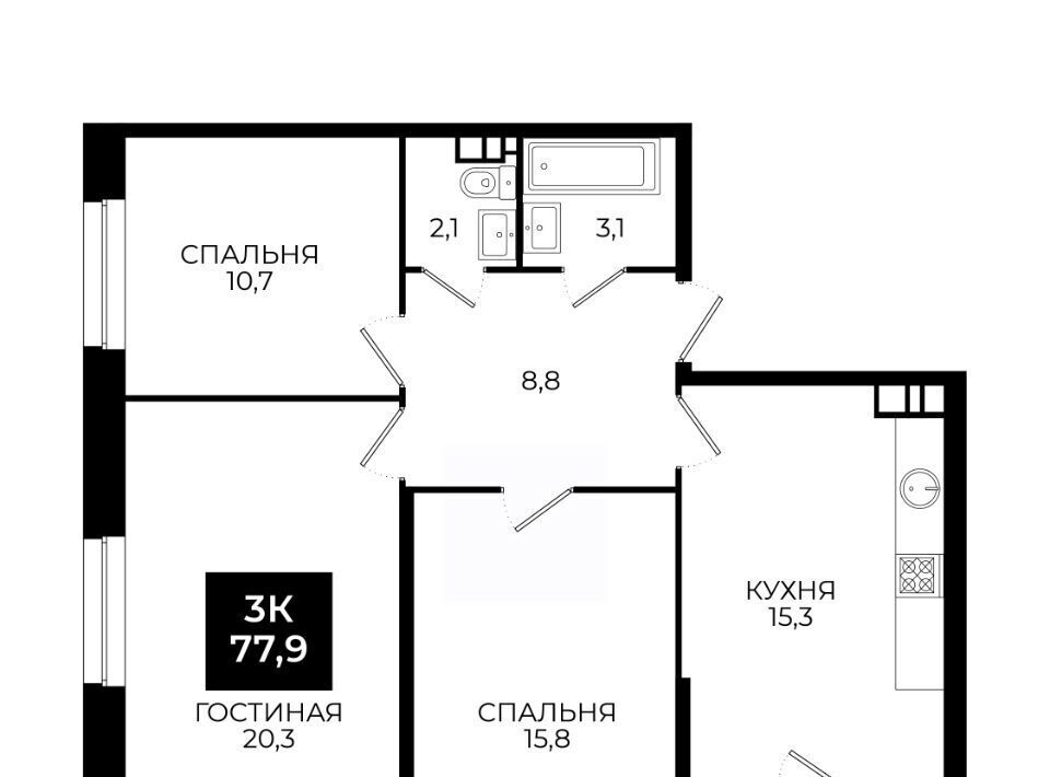 квартира г Ставрополь ул Южный обход 65к/1 фото 1