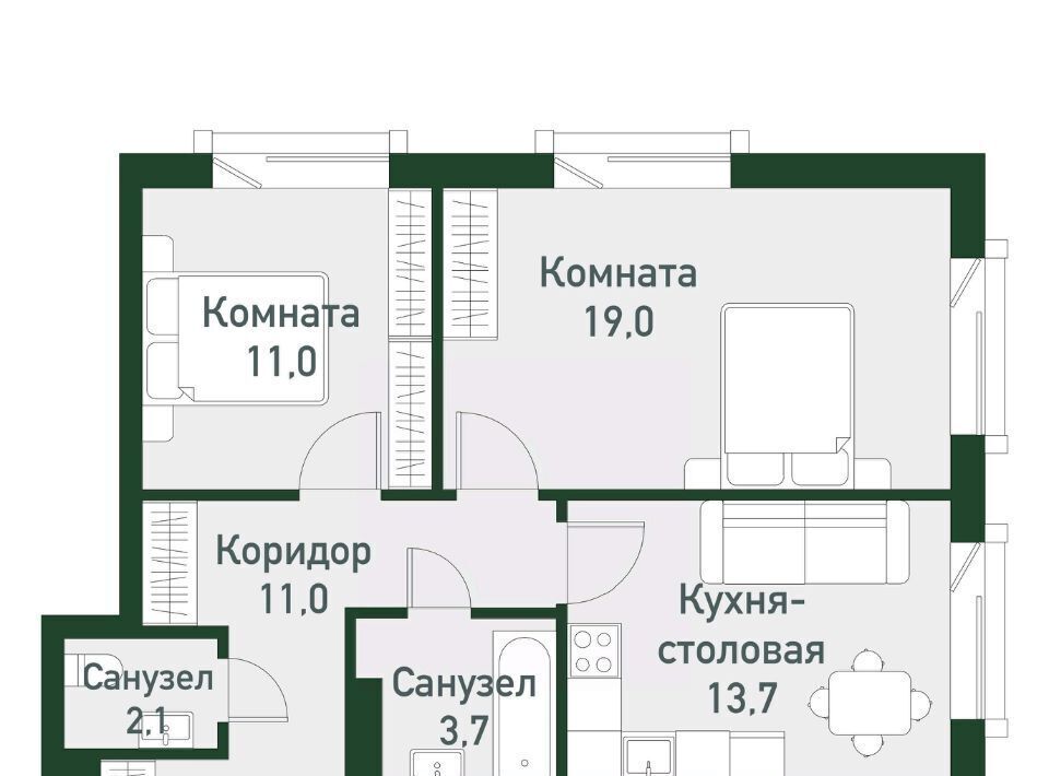 квартира п Западный р-н мкр Привилегия ул Кременкульская 30 Кременкульское с/пос фото 1