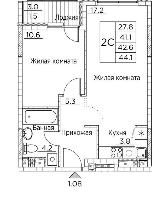 квартира г Владивосток р-н Ленинский ул Расула Гамзатова 7к/3 фото 1