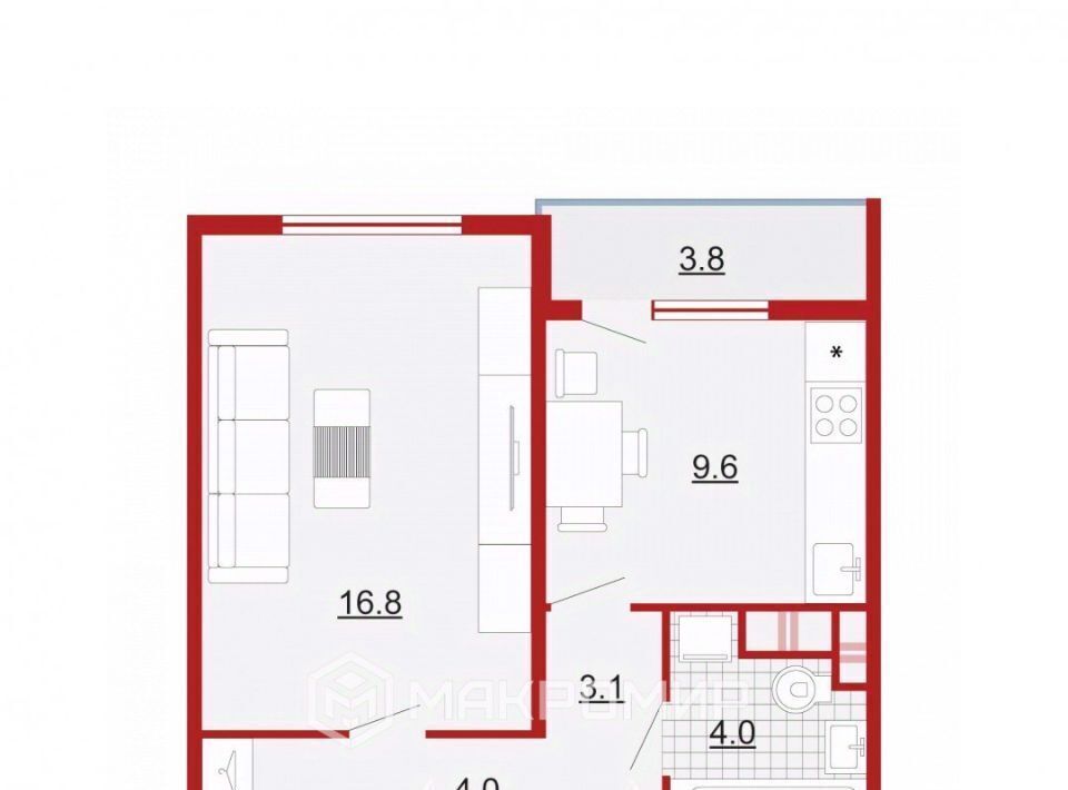 квартира г Санкт-Петербург метро Улица Дыбенко ул Архивная 11к/1 фото 3