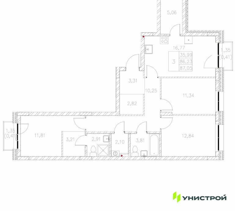 квартира г Казань метро Площадь Тукая р-н Кировский ЖК Адмиралтейская Слобода, ЖК Статум фото 1