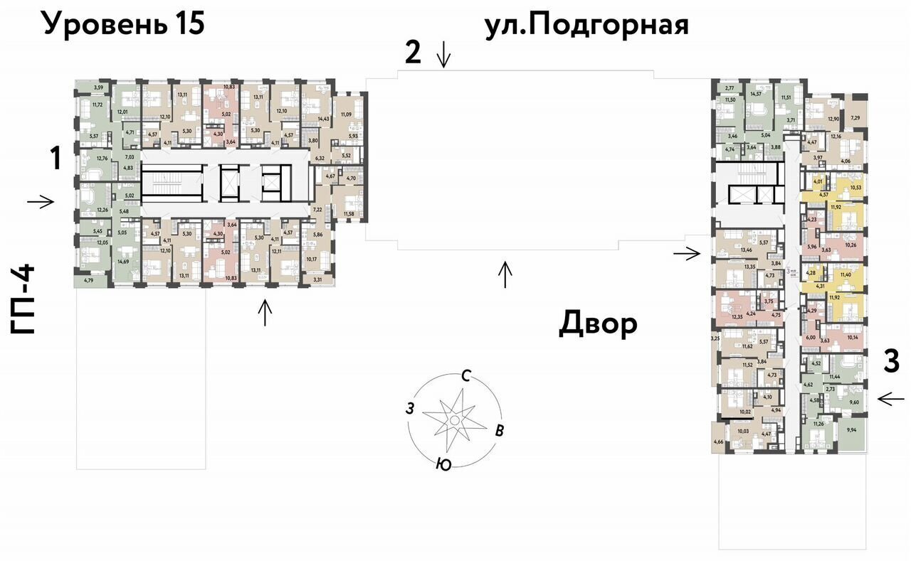 квартира г Тюмень р-н Калининский ул Подгорная 61 корп. 1 фото 10