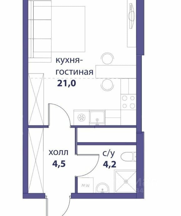 квартира г Москва метро Шелепиха наб Шелепихинская 34к/5 муниципальный округ Хорошёво-Мнёвники фото 1