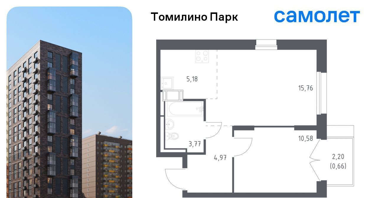 квартира городской округ Люберцы п Мирный ЖК Томилино Парк Ухтомская, к 5. 4 фото 1