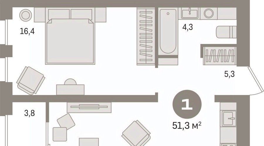 квартира г Сургут 35-й микрорайон ЖК квартал Новин 35-й фото 2