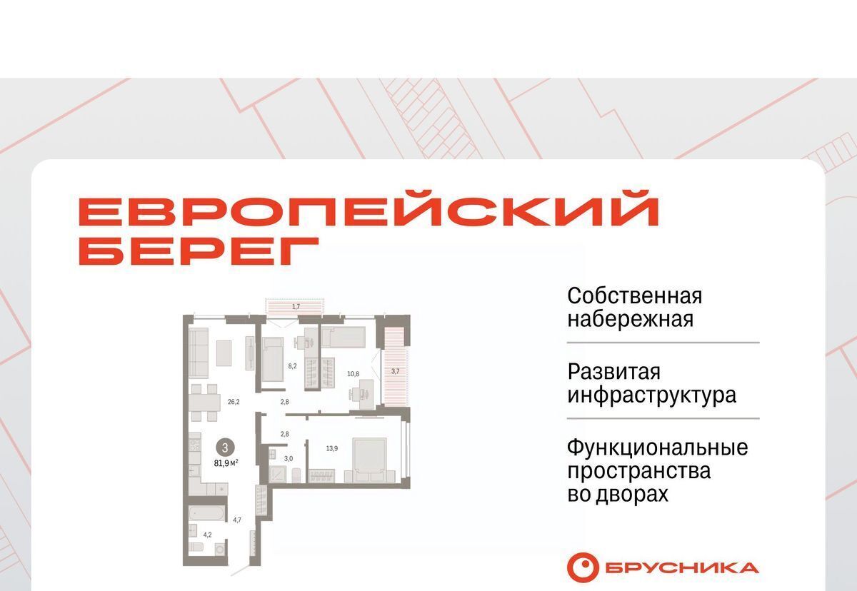 квартира г Новосибирск р-н Октябрьский Европейский Берег мкр фото 1